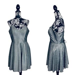 Fiesta Fashion grey silver shimmer corset back fit and flare mini dress size
XL
